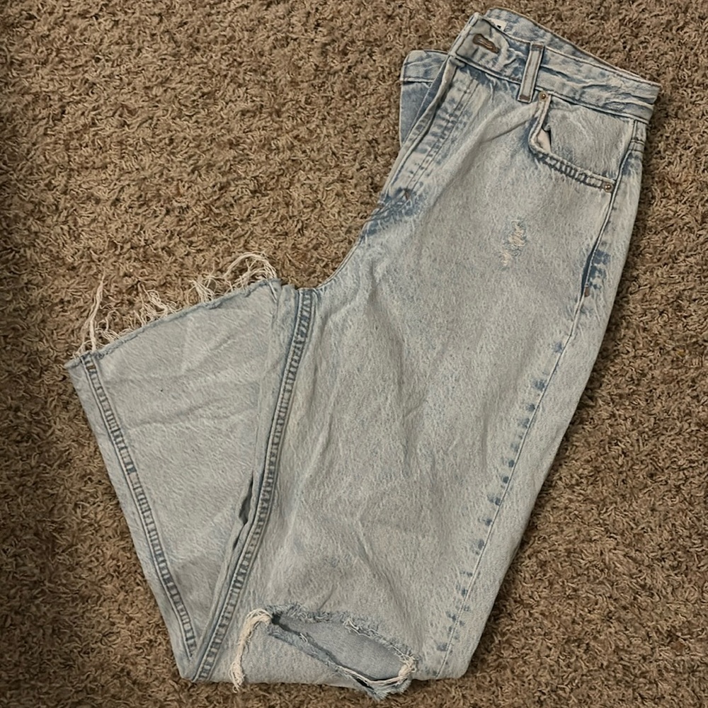 Zara button up crop jeans